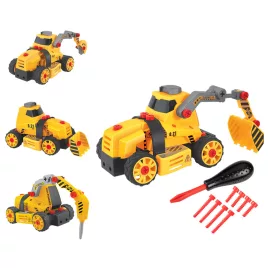   NEO TOOLS Játék munkagép, 4az1ben, szerelőkészlettel GD041