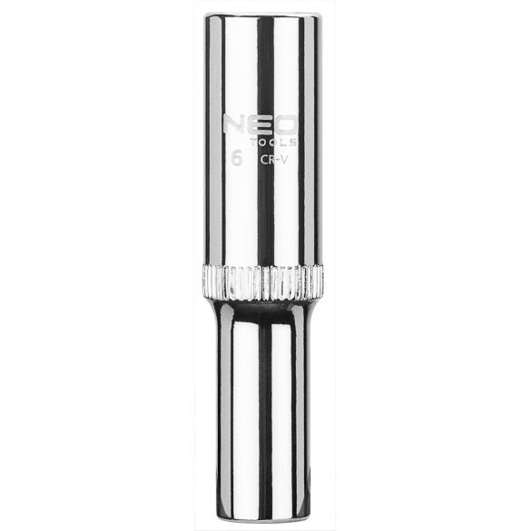 NEO TOOLS Dugókulcs 6mm, 1/4", hosszú, 6 pontos, SUPERLOCK 25 év garanciával 08-239