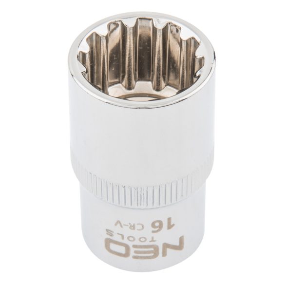 NEO TOOLS Dugókulcs 16mm, 1/2", SPLINE 25 év garanciával 08-588