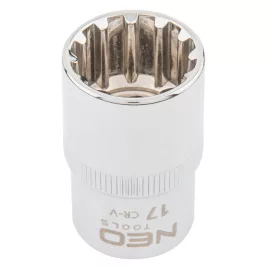   NEO TOOLS Dugókulcs 17mm, 1/2", SPLINE 25 év garanciával 08-589