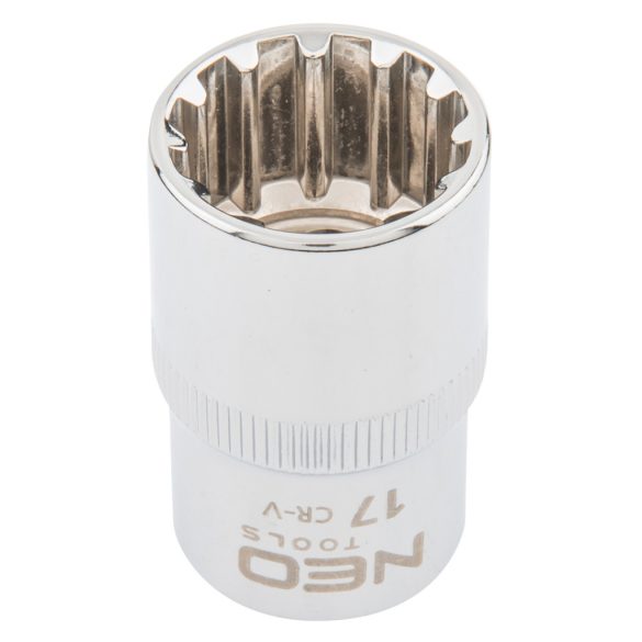 NEO TOOLS Dugókulcs 17mm, 1/2", SPLINE 25 év garanciával 08-589
