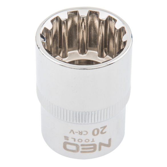 NEO TOOLS Dugókulcs 20mm, 1/2", SPLINE 25 év garanciával 08-592