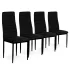 Székek formázott háttámlával – fekete bársony – 4 darabos szett