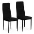 Székek formázott háttámlával – fekete bársony – 4 darabos szett