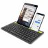 Univerzális kétcsatornás bluetooth billentyűzet telefon- és tablettartóval