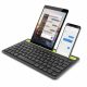 Univerzális kétcsatornás bluetooth billentyűzet telefon- és tablettartóval