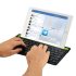 Univerzális kétcsatornás bluetooth billentyűzet telefon- és tablettartóval