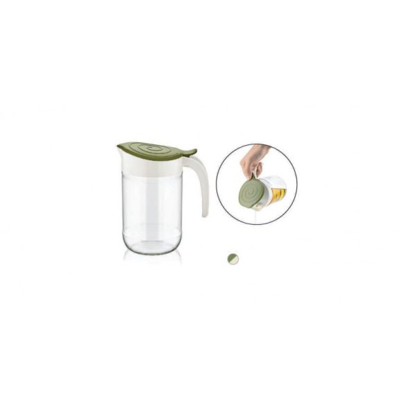 Olaj-Ecet kiöntő zöld-fehér fedővel, 660 ml