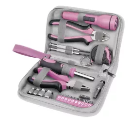  Extol Lady 23 darabos rózsaszín szerszámkészlet tároló táskával