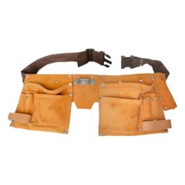   Állítható méretű sok zsebes hasított bőr szerszámtartó öv