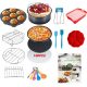 15 részes Air Fryer, olaj nélküli forrólevegős fritőz kiegészítő és tartozék szett receptkönyvvel - 18 cm-es