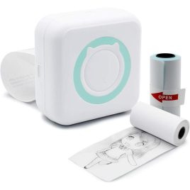   Hordozható akkumulátoros mini printer, intelligens nyomtató hőpapírral, bluetooth kapcsolattal