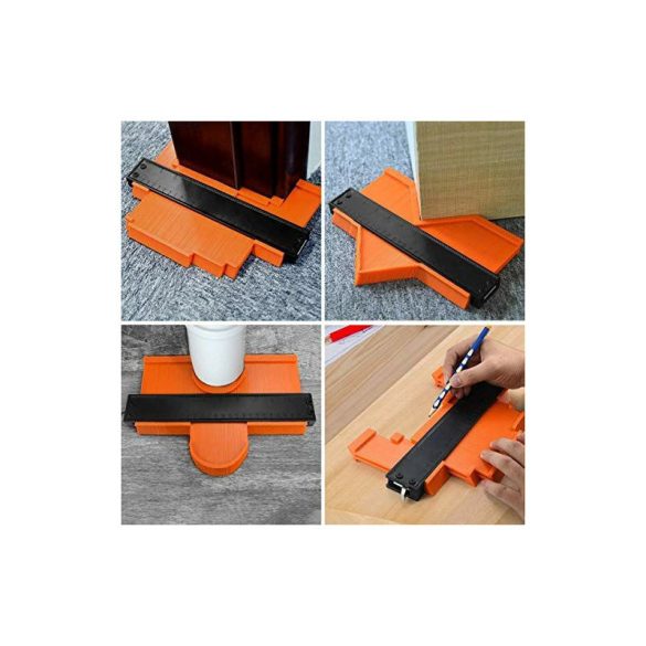 Kontúrozó, kontúrmérő, profilmásoló sablon beépített vonalzóval, 12 cm