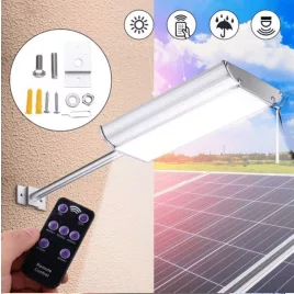   70 LED-es napelemes fali utcalámpa 5 világítási móddal, mozgásérzékelővel