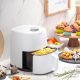 Innovagoods Fryinn Lite 2000 fehér színű air fryer, forró levegős olaj nélküli sütő 2 L