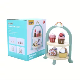   KABI Fa Készlet - 8 részes játék élelmiszer játék több szintes desszert toronnyal