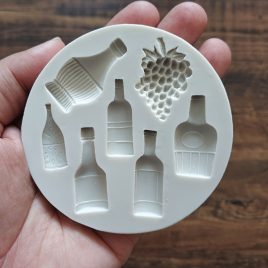   Karácsonyi szilikon sablonkészlet sütéshez és süteménydíszítéshez, bor- és szőlőmintás cukrászati szilikonforma