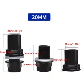   Fekete Akvárium Csatlakozók: 20-50 mm PVC Vízálló Csatlakozók