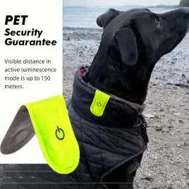   Fényvisszaverő LED kisállat biztonsági fény, mágneses kutya nyakörv 150 m-es aktív fényerősséggel