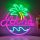 Aloha Pálmafa Tengerparti LED Neon Tábla