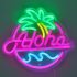 Aloha Pálmafa Tengerparti LED Neon Tábla