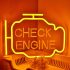 3D Ívelt 'CHECK ENGINE' LED Neon Tábla