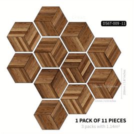   11db Hatszögletű padlómatrica, vízálló csúszásgátló lakberendezési matrica