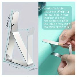   6db rozsdamentes acél asztalterítő csipesz, fém rögzítőbilincs