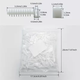   100 db műanyag kábelkötegelő, falra szerelhető kábelrendező klipek