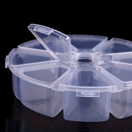   8-rekeszes kerek tárolószervező gyémántfestő eszközökhöz, ékszerekhez és apró tárgyakhoz