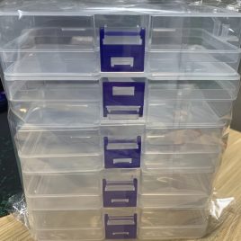   5db átlátszó műanyag tárolódoboz, ékszertároló rendszer, üres többfunkciós tárolódoboz