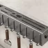 Falra szerelhető konyhai eszköz tartó, fúrás nélküli fém tároló kampókkal (30 cm)