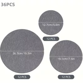   36 db-os kerek filc edényalátét és tányérelválasztó készlet