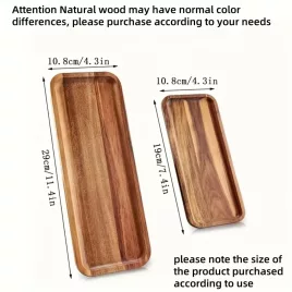   Sokoldalú Fa Tálaló Tálca - Tökéletes Kávéhoz, Teához, Ékszer Kiállításhoz és Tároláshoz, Gyümölcsökhöz, Ételekhez, Reggelihez és Vacsorához - Csíkos Tervezés, Ideális Otthoni, Konyhai, Éttermi Használatra