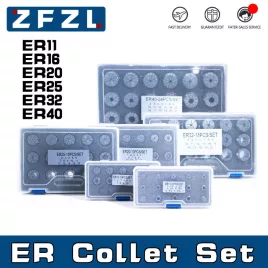   ER11-ER40 rugós patronkészlet – nagy pontosságú (0,005 mm), CNC maró- és gravírozógéphez