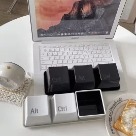   3db Kreatív Billentyűzet Alakú poharak Integrált tálcával