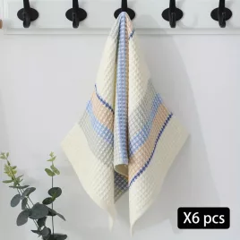   6db Gofri Szövésű Konyharuha, Gyorsan Száradó Tisztítókendő,