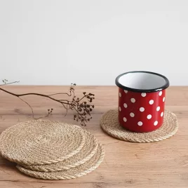 6db Kézzel szőtt juta poháralátét