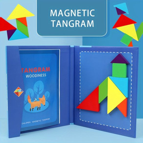 Kék mágneses tangram játék