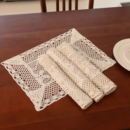   6db retro vidéki stílusú üreges pillangó virágos asztali alátét