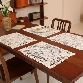   6db retro vidéki stílusú üreges pillangó virágos asztali alátét