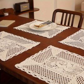   6db Retro vidéki stílusú, kivágott szerencsevirág alátétek