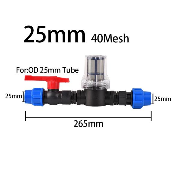 Öntözőcső szűrő különböző hálóval