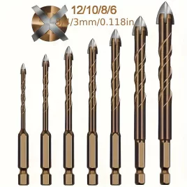   7 darabos kerámia csempefúró készlet hatszögletű szárral