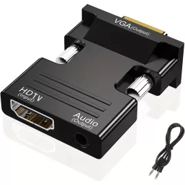   HDTV-VGA adapter konverter 1080P felbontással és 3.5mm audio kimenettel