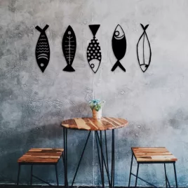 Halászati fém faldekoráció