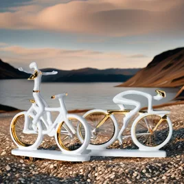 Kerámia divatos kerékpár szobor