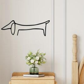 Elegáns fém tacskó fali dekoráció