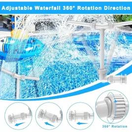   2 az 1-ben Beállítható Medence Szökőkút 360° Forgatás és 350° Döntéssel