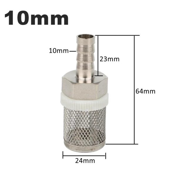 8–20 mm tömlőszűrő – Rozsdamentes acél hálós szűrő, öntözéshez, autómosáshoz, akváriumhoz, vízszivattyú szűréshez.